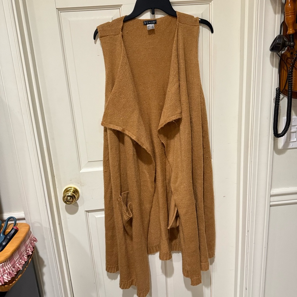VENUS Tan Open Front Cardigan